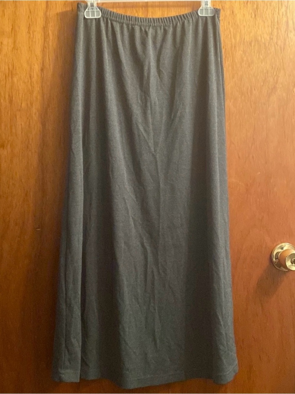 Vintage Notations Clothing Co. Grey Maxi Skirt w/Small Center Slit Style In Back